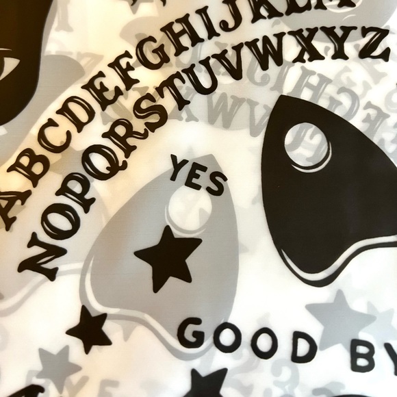 Halloween Spirit Board Peva Shower Curtain with Metal Grommets Quija Planchette - Picture 6 of 10